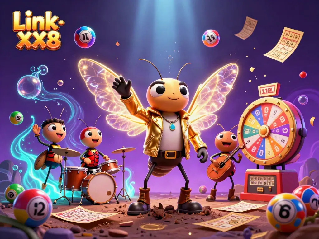 Experience the excitement of Link XX8 with vibrant casino elements and dynamic characters.