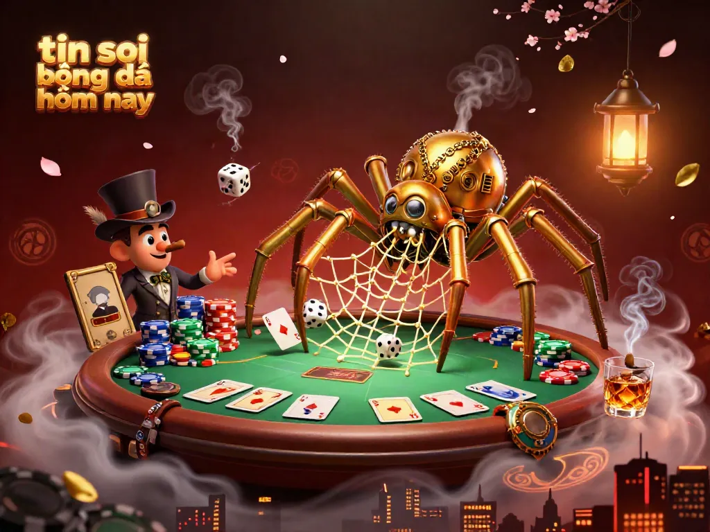 Catch the action in tin soi kèo bóng đá hôm nay with a dynamic poker scene featuring vibrant chips and characters.