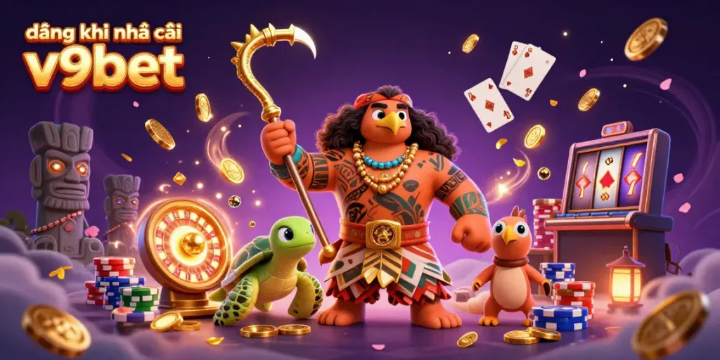 Engage in gameplay with the vibrant scene from đăng ký nhà cái v9bet, featuring a demigod hawk and treasures.
