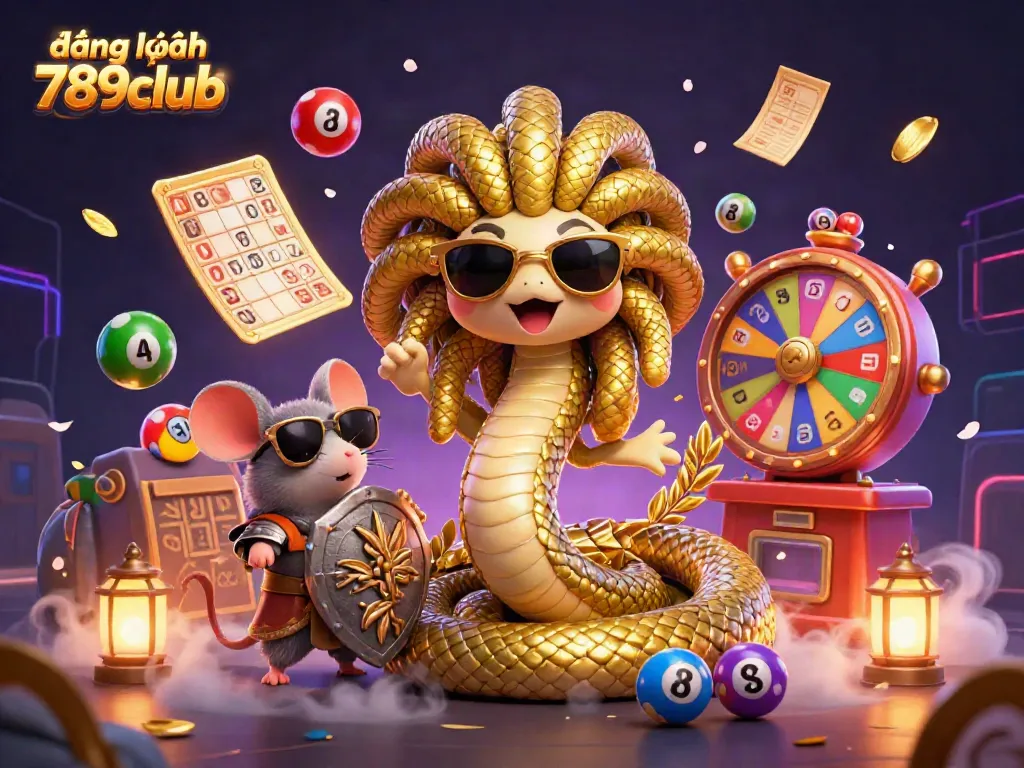 Engage with the exciting world of đăng nhập 789club, featuring a charming Medusa and a warrior mouse amid lively gaming elements.