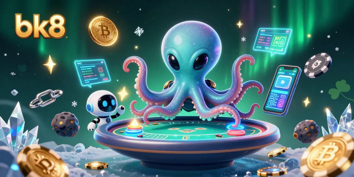 Play poker with the bk8 alien octopus under a cosmic casino ambiance